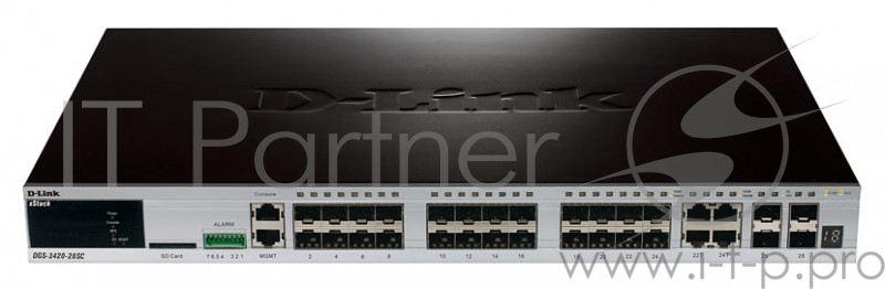 Коммутатор D-Link DGS-3420-28SC управляемый 4x10/100/1000BASE-T/Mini GBIC (SFP)