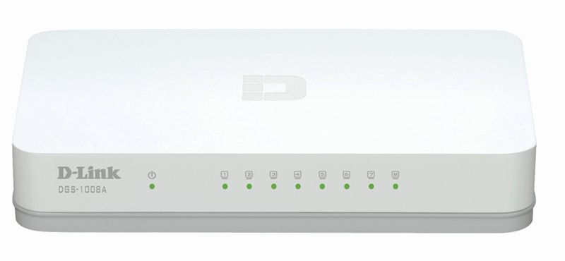 Коммутатор D-Link DGS-1008A/C1В неуправляемый настольный 8x10/100/1000BASE-T