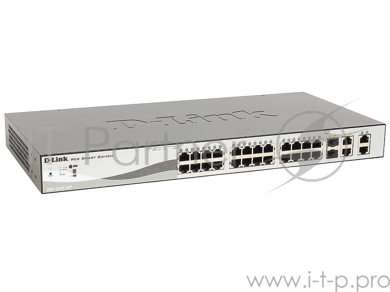 Коммутатор D-Link DES-1210-28P/C1A управляемый 19U 24x10/100BASE-TX 2x10/100/1000BASE-T 2x10/100/100