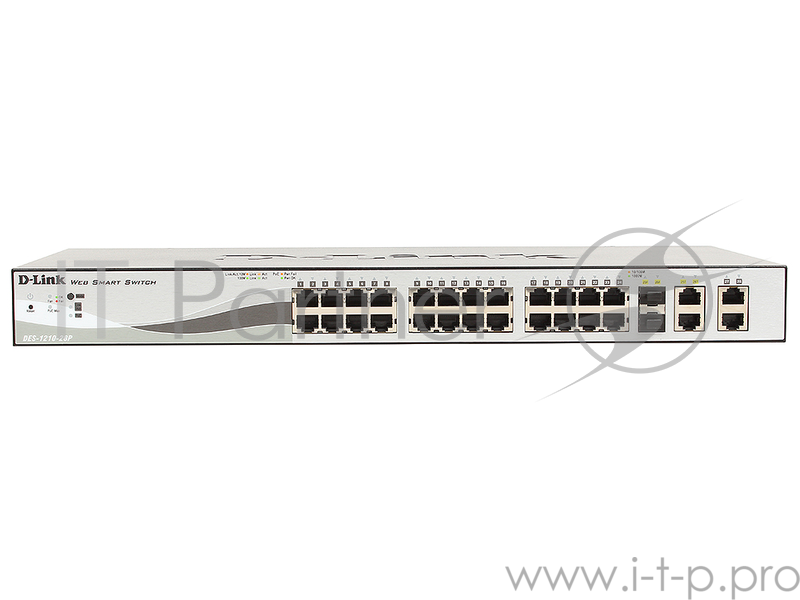 Коммутатор D-Link DES-1210-28P/C1A управляемый 19U 24x10/100BASE-TX 2x10/100/1000BASE-T 2x10/100/100