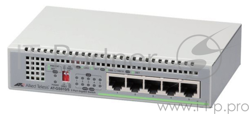 Коммутатор Allied Telesis AT-GS910/5-50 неуправляемый настольный 5x10/100/1000BASE-T