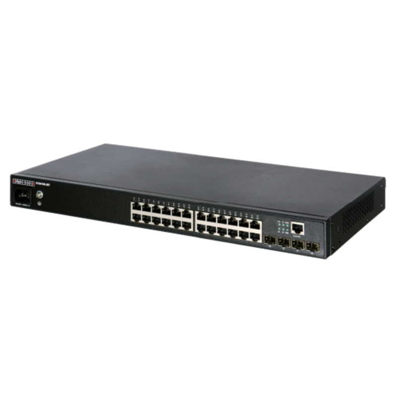 Коммутатор 24-Port 10/100/1000Base-T + 4 Gigabit Ethernet SFP, fan-less design L2+ Gigabit Ethernet