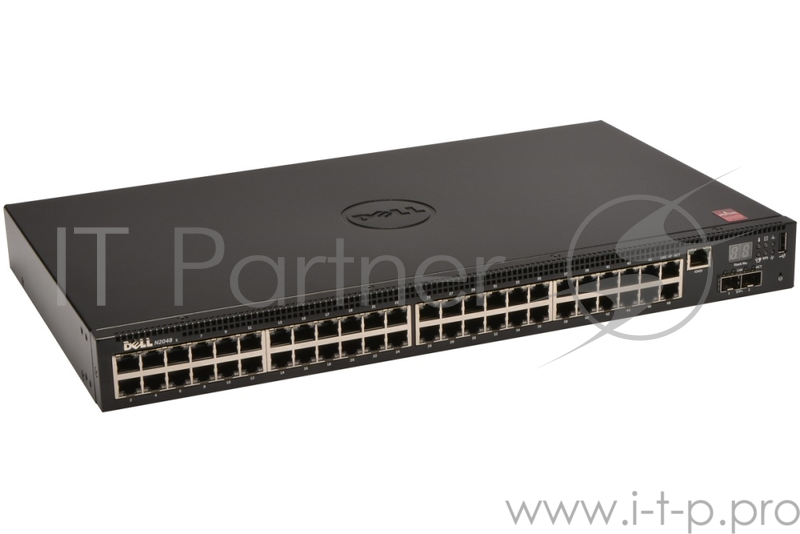 DELL Networking N2048, 48x1GbE, 2x10GbE SFP+ fixed ports, Stackable, no Stacking Cable, air flow fro
