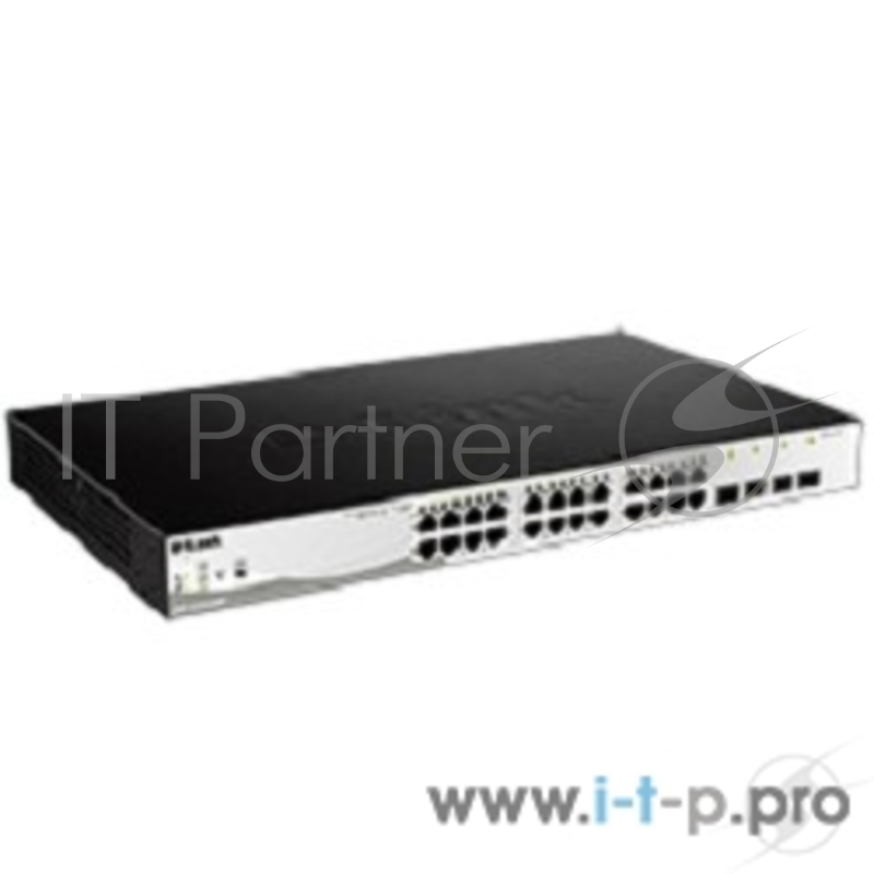 D-Link DGS-1210-28MP/E1A, Gigabit Smart Switch with 24 10/100/1000Base-T PoE ports and 4 Gigabit SFP