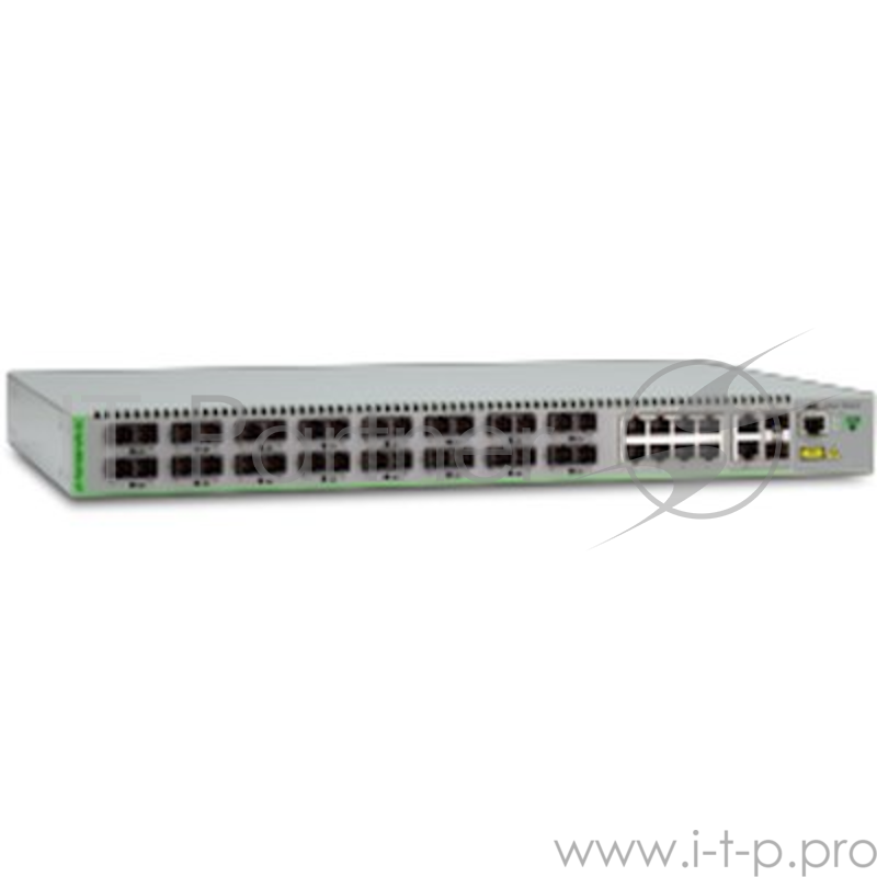 Allied telesis 24 x 10/100T ports and 4 x 100/1000X SFP (2 for Stacking), Fixed AC power supply, EU