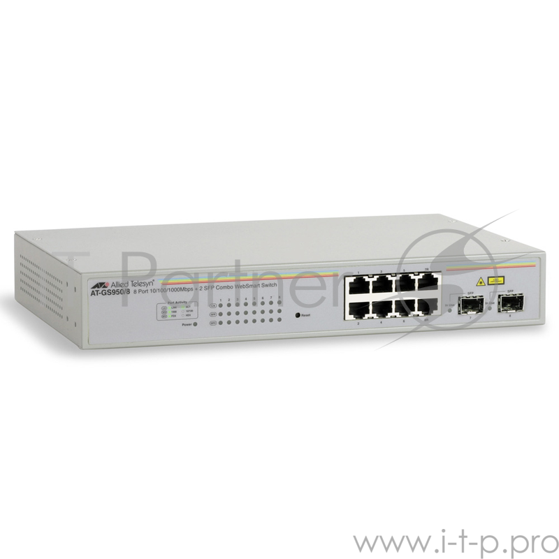 Allied Telesis 8 port 10/100/1000TX WebSmar switch with 2 SFP bays