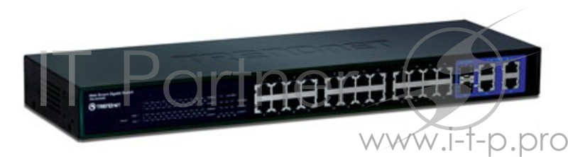 24-Port 10/100Mbps Web Smart Switch w/ 4 Gigabit Ports and 2 Mini-GBIC Slots TEG-424WS