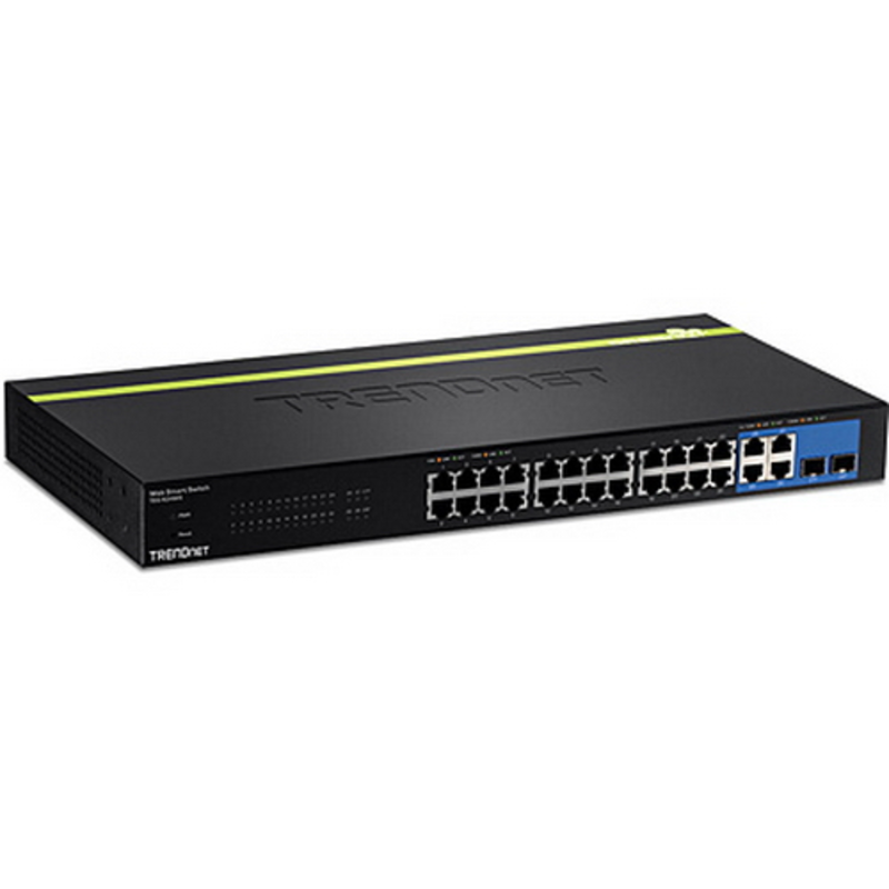 24-Port 10/100Mbps Web Smart Switch w/ 4 Gigabit Ports and 2 Mini-GBIC Slots TEG-424WS
