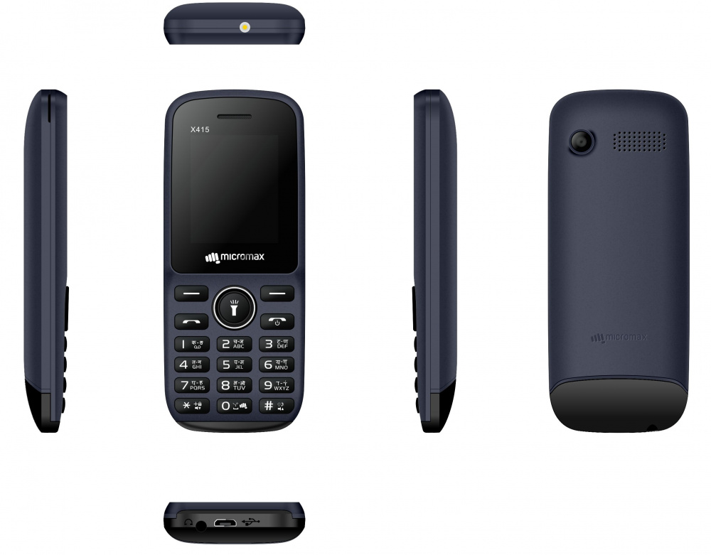 Мобильный телефон Micromax X415 32Mb синий моноблок 2Sim 1.77 128x160 0.08Mpix BT GSM900/1800 MP3 F