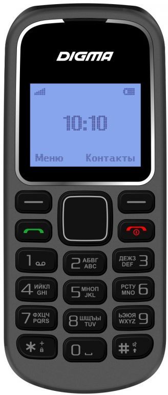 Мобильный телефон Digma Linx A105N 2G 32Mb темно-серый моноблок 1.44 68x96 GSM900/1800