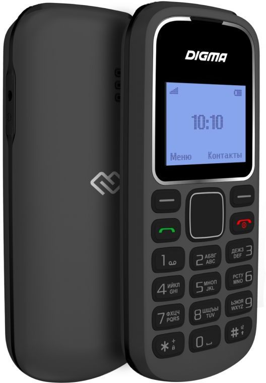 Мобильный телефон Digma Linx A105N 2G 32Mb темно-серый моноблок 1.44 68x96 GSM900/1800
