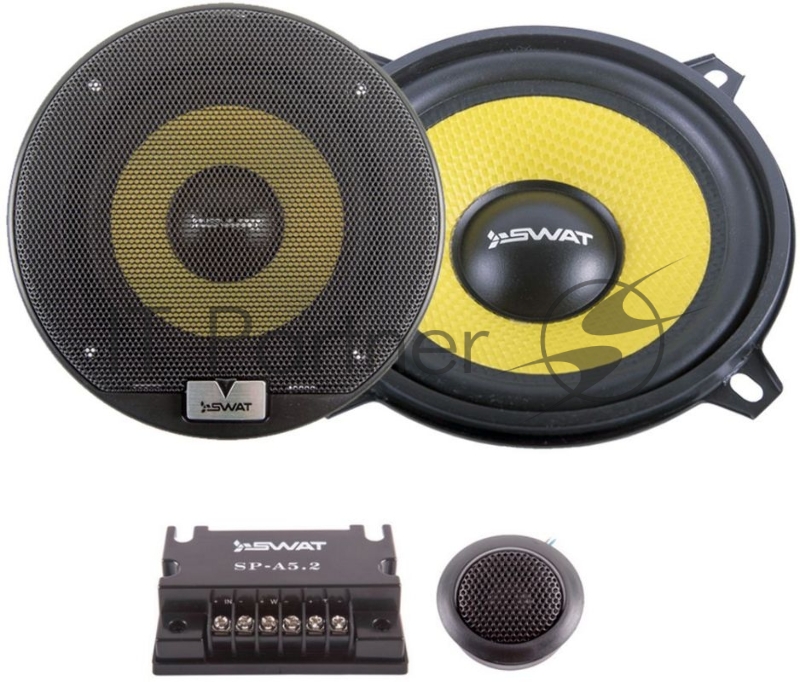Колонки автомобильные Swat SP-A5.2 (без решетки) 220Вт 88дБ 4Ом 13см (5дюйм) (ком.:2кол.) компонентн