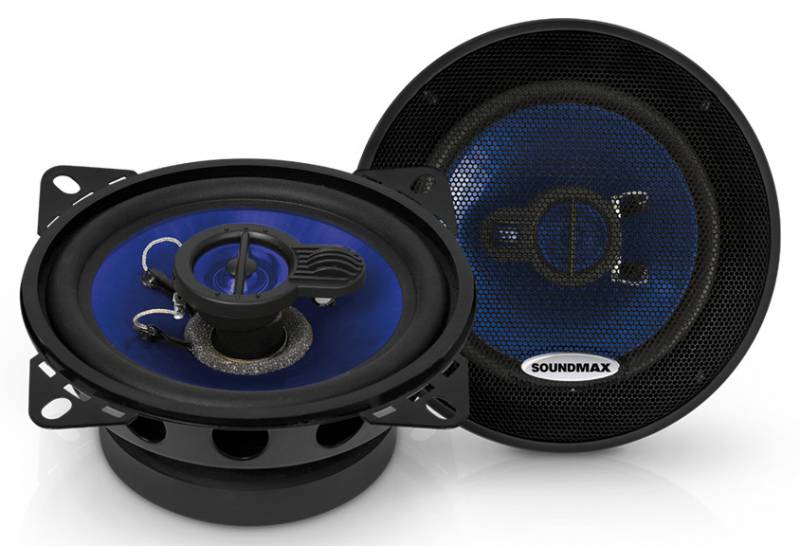 Колонки автомобильные Soundmax SM-CSE403 10см (4дюйм) коаксиальные трехполосные