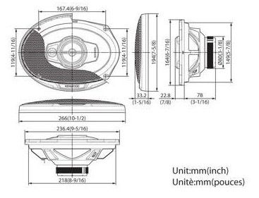 Колонки автомобильные Kenwood KFC-PS6975 88дБ 4Ом 16x23см (6x9дюйм) (ком.:2кол.) коаксиальные трехпо