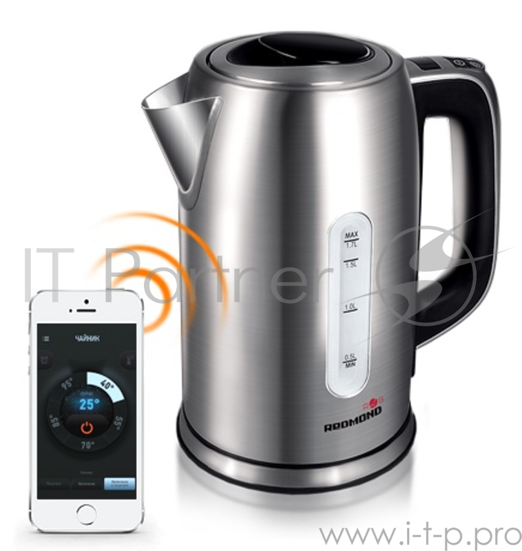 Чайник электрический Redmond RK-M171S 1.7л. 2400Вт серебристый (корпус: нержавеющая сталь)