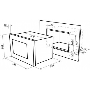 Микроволновая печь Maunfeld MBMO.20.2PGB 20л. 800Вт черный (встраиваемая)