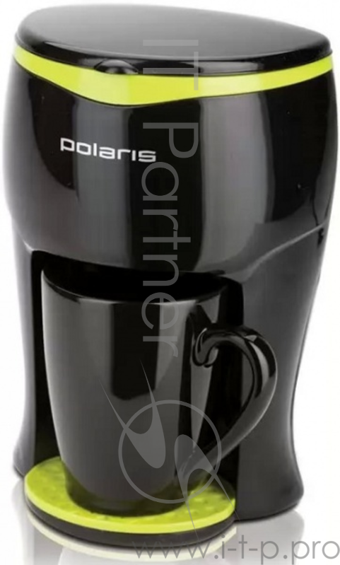 Кофеварка капельная Polaris PCM0109 350Вт черный/салатовый