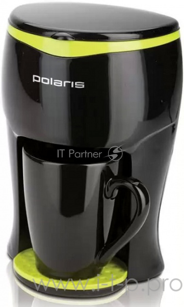 Кофеварка капельная Polaris PCM0109 350Вт черный/салатовый