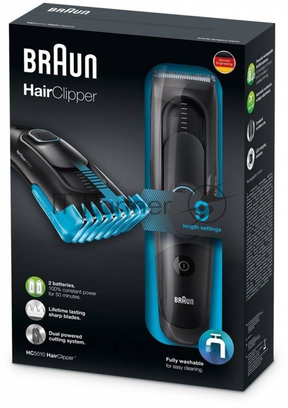 Машинка для стрижки Braun HC5010 черный (насадок в компл:1шт)