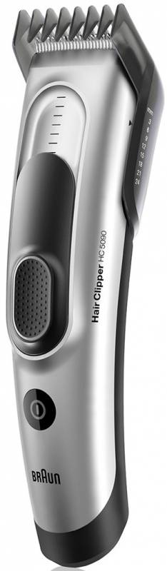 Машинка для стрижки Braun HC5090 серебристый/черный (насадок в компл:2шт)