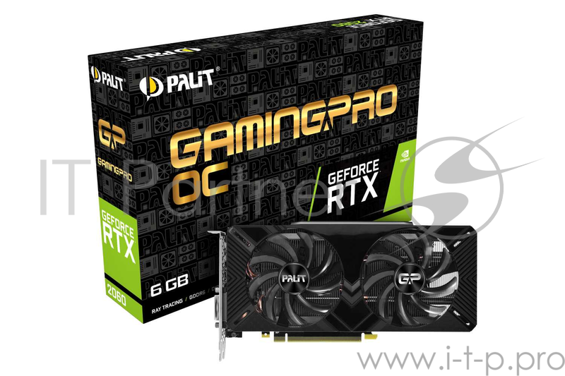 Видеокарта PALIT GeForce RTX2060 GAMINGPRO OC / 6GB GDDR6 192bit 14Gbps 1830MHz DVI HDMI DP / NE6206