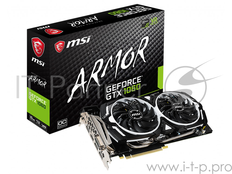 Видеокарта MSI PCI-E GeForce GTX 1060 ARMOR 6GD5X OC nVidia GeForce GTX 1060 6144Mb 192bit GDDR5X 15