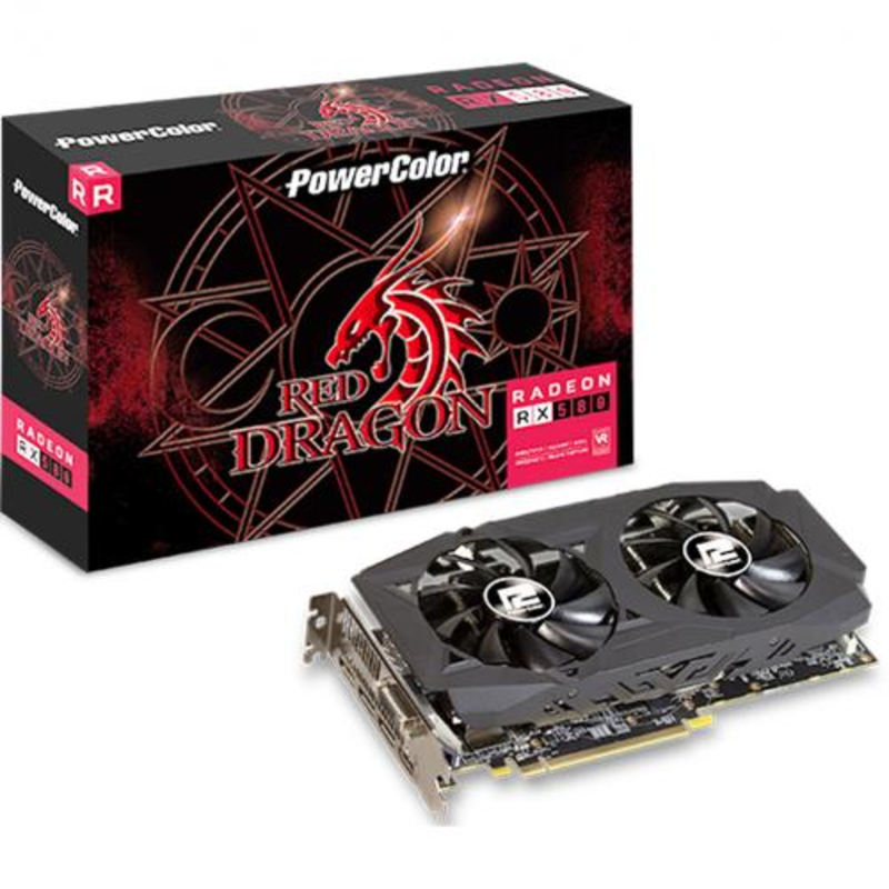 Видеокарта POWERCOLOR AMD Radeon RX 580 , AXRX 580 8GBD5-3DHDV2/OC, 8Гб, GDDR5, OC, Ret