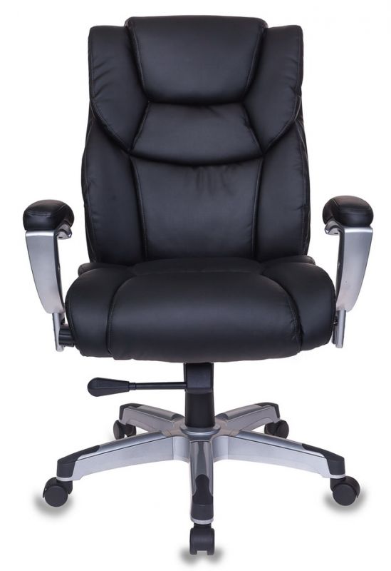 Кресло руководителя Бюрократ T-9999/BLACK черный рец.кожа/кожзам колеса черный (пластик серебро)