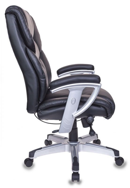 Кресло руководителя Бюрократ T-9999/BLACK черный рец.кожа/кожзам колеса черный (пластик серебро)