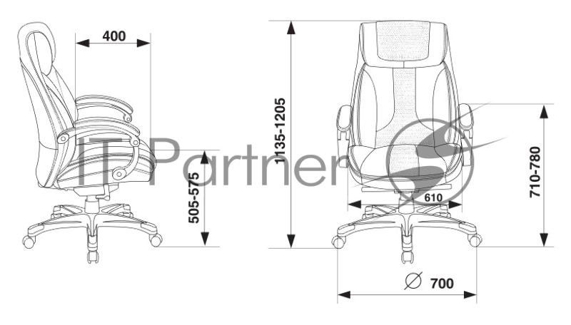 Кресло руководителя Бюрократ T-9921/BROWN коричневый рец.кожа/кожзам