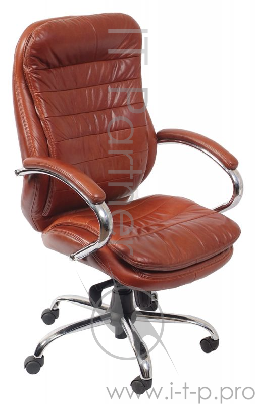 Кресло руководителя Бюрократ T-9950AXSN/Brown сиденье коричневый кожа/кожзам крестовина хром