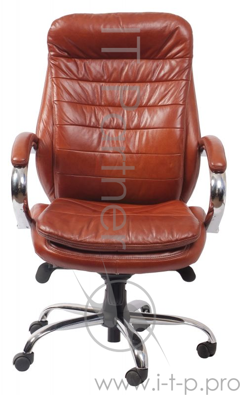 Кресло руководителя Бюрократ T-9950AXSN/Brown сиденье коричневый кожа/кожзам крестовина хром
