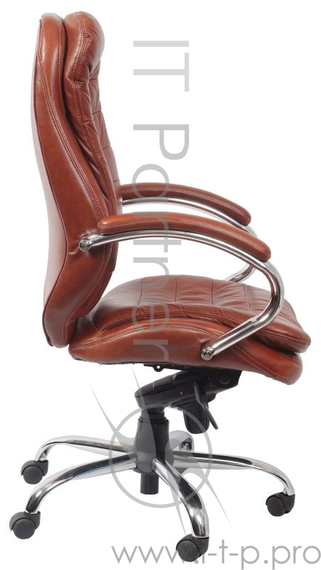 Кресло руководителя Бюрократ T-9950AXSN/Brown сиденье коричневый кожа/кожзам крестовина хром