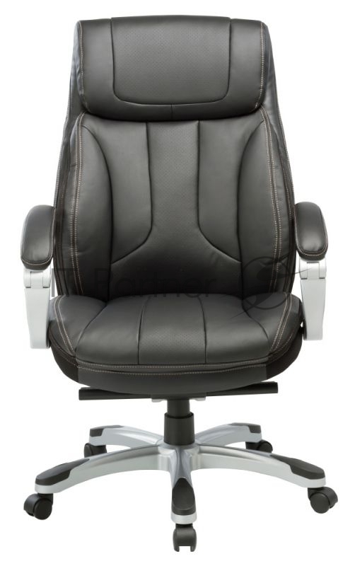 Кресло руководителя Бюрократ T-9921/BLACK черный рец.кожа/кожзам (пластик серебро)