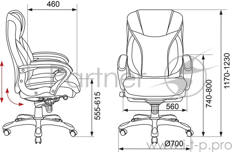 Кресло руководителя Бюрократ T-9916/BROWN коричневый рец.кожа/кожзам