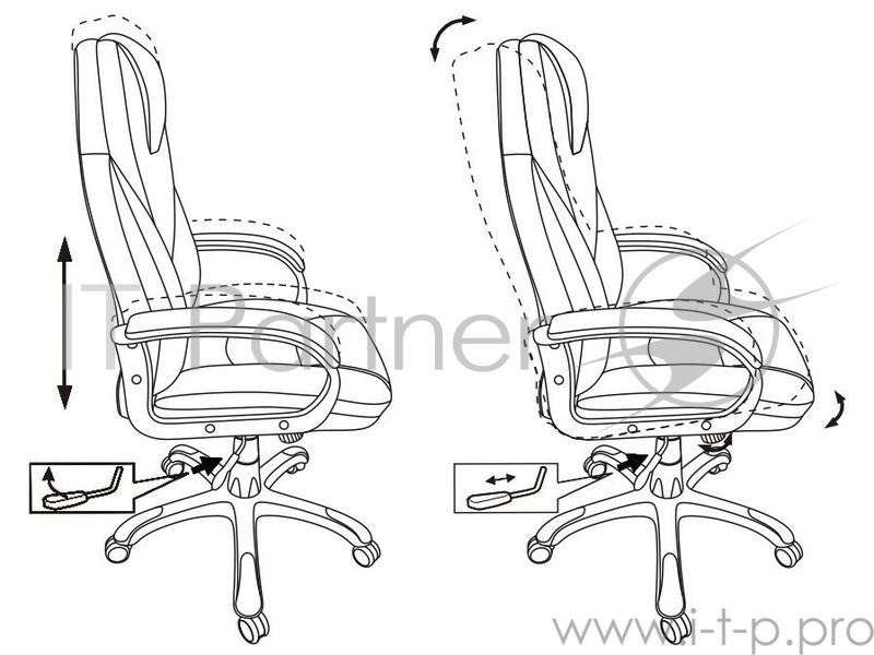 Кресло руководителя Бюрократ T-9905DG/BLACK черный искусственная кожа (пластик темно-серый)