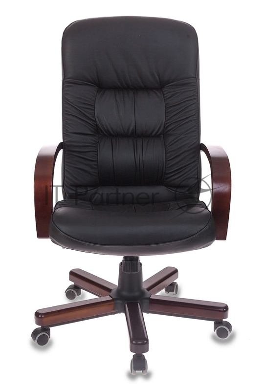 Кресло руководителя Бюрократ T-9908/WALNUT черный кожа крестовина металл