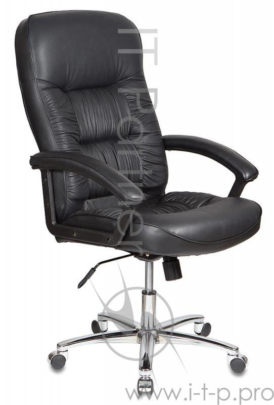 Кресло руководителя Бюрократ T-9908AXSN-AB черный кожа крестовина хромированная