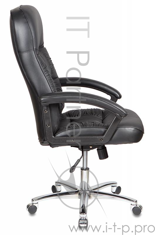 Кресло руководителя Бюрократ T-9908AXSN-AB черный кожа крестовина хромированная