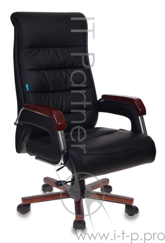 Кресло руководителя Бюрократ T-9909WALNUT/BLACK черный искусственная кожа
