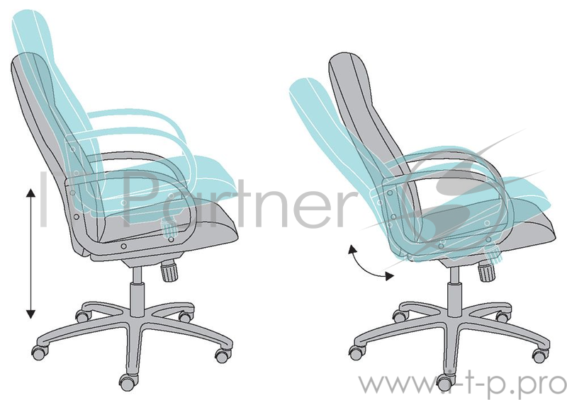 Кресло руководителя Бюрократ T-898AXSN/10-128 серый 10-128