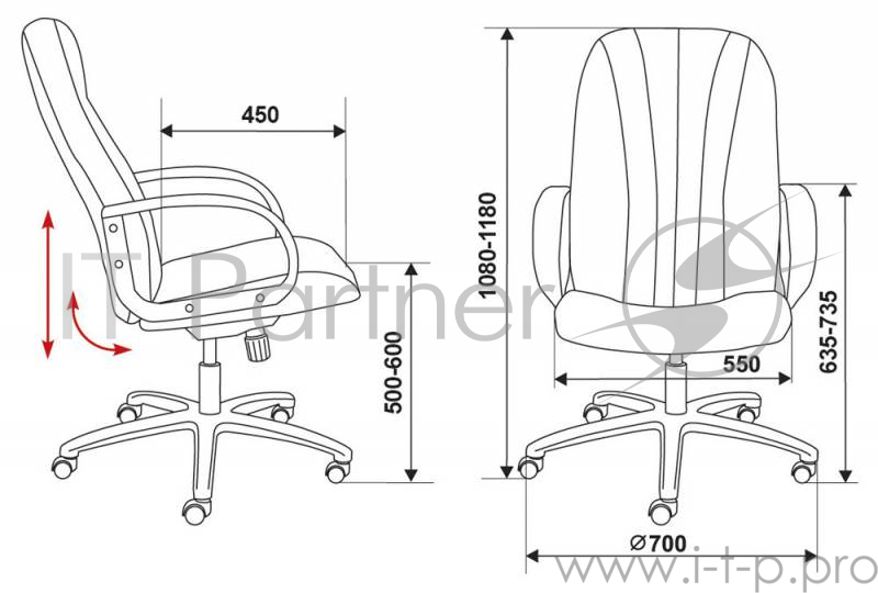 Кресло руководителя Бюрократ T-898AXSN/Black черный 8011