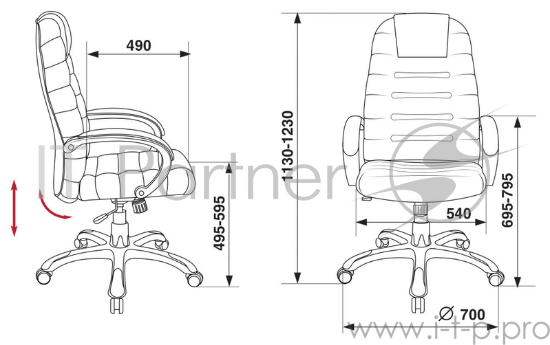 Кресло руководителя Бюрократ T-9903S/BLACK черный искусственная кожа (пластик серебро)