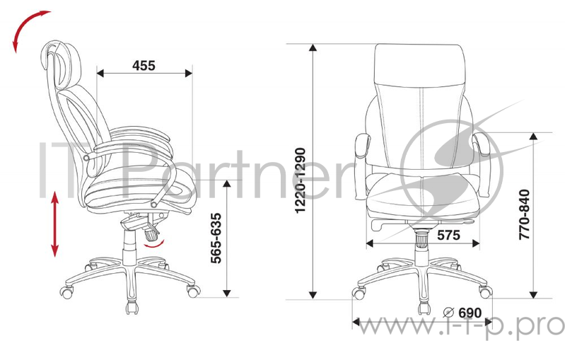 Кресло руководителя Бюрократ T-9904SL/BLACK черный искусственная кожа крестовина хром