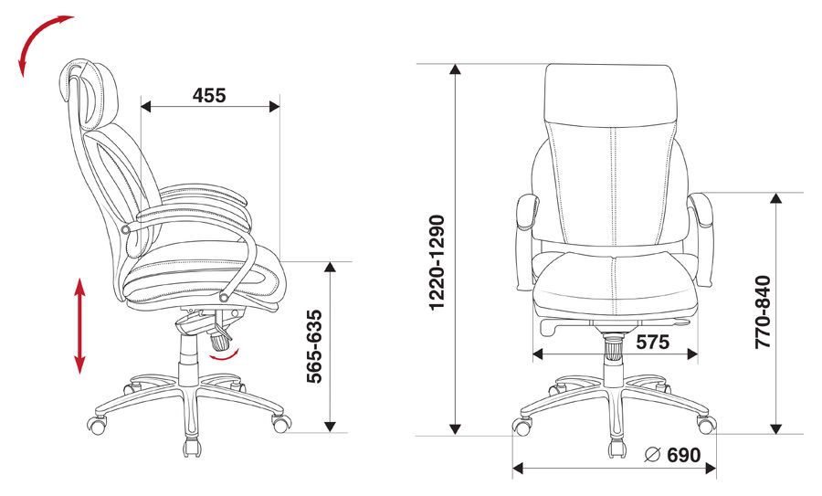 Кресло руководителя Бюрократ T-9904SL/BLACK черный искусственная кожа крестовина хром