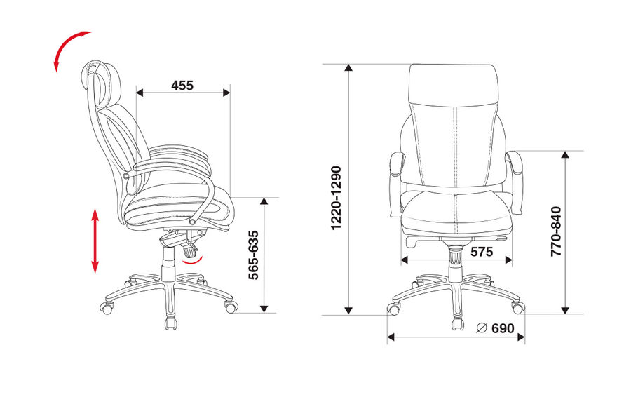 Кресло руководителя Бюрократ T-9904SL/BLACK черный искусственная кожа крестовина хром