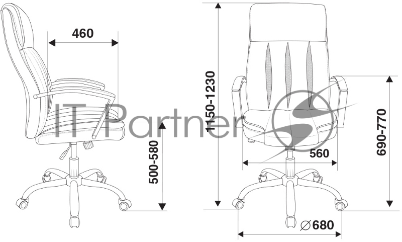 Кресло руководителя Бюрократ T-8000SL/BL+BLACK черный искусственная кожа крестовина хром