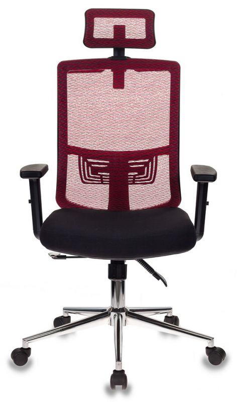 Кресло руководителя Бюрократ MC-612-H/R/26-B01 красный ВМ-12 сиденье черный 26-В01 сетка/ткань крест