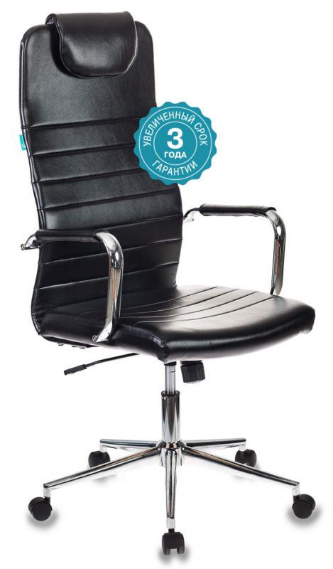 Кресло руководителя Бюрократ KB-9/ECO черный искусственная кожа крестовина хром