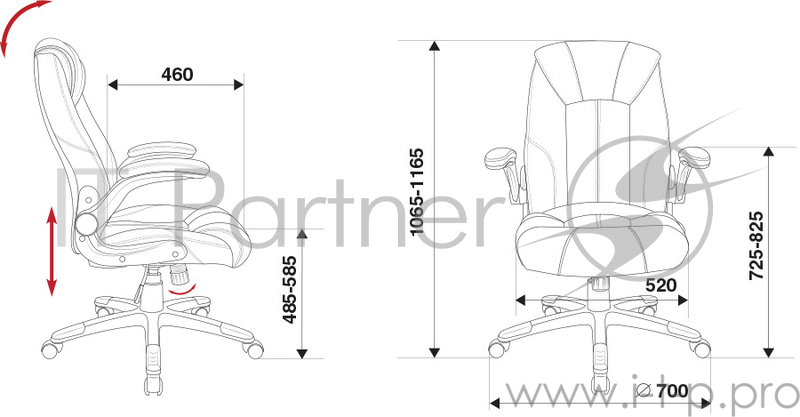 Кресло руководителя Бюрократ CH-S860A/BLACK черный искусственная кожа (пластик серебро)